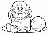 Coloring Pages Baby Doll Cartoon Toys Kids Printables Popular sketch template