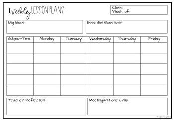 lesson plan template   blooming mind tpt