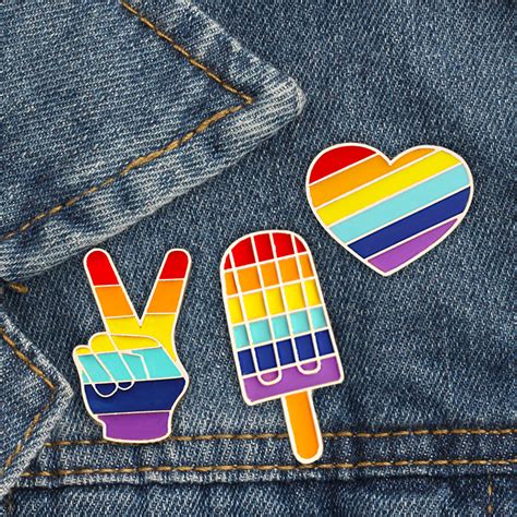 prideoutlet lapel pins retro rainbow gay pride