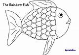 Fish Rainbow Coloring Pages Printable Template Drawing Kids Colouring Preschool Trout Sparklebox Ict Cartoon Colour Outline Clipart Kid Print Cute sketch template