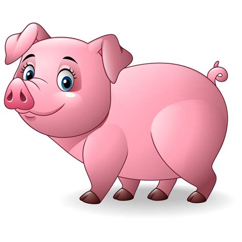 caricatura feliz cerdo aislado blanco plano de fondo