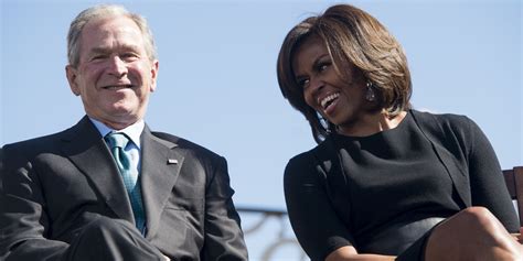 a timeline of michelle obama and george w bush s sweet friendship