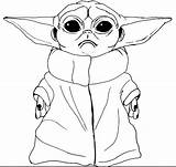 Yoda Mandalorian sketch template