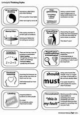 Cbt Thinking Cognitive Irrational Therapy Worksheets Anxiety Quotes Distortions Thoughts Rational Printable Techniques Psychology Tools Dundrum Self Quotesgram Behavioural Treating sketch template