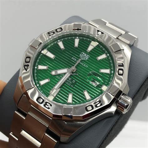 tag heuer aquaracer  automatic mm steel  green dial    sale   trusted