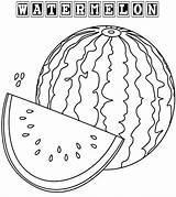 Watermelon Coloring Watermelons sketch template