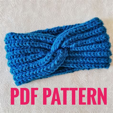 easy knit headband pattern knitting pattern   beginner etsy