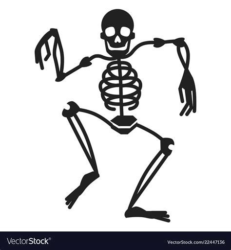 Dancing Skeleton Icon Simple Style Royalty Free Vector Image