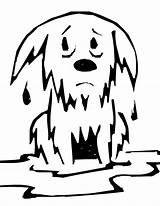 Clipart Wet Clip Dog Cliparts Animal Colouring Paint Library Pages sketch template