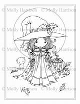 Coloring Pages Molly Harrison Witch Moon sketch template