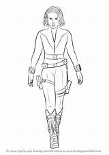 Widow Natasha Draw Romanoff Drawing Step Aka Characters Tutorials Drawingtutorials101 Previous People Next sketch template