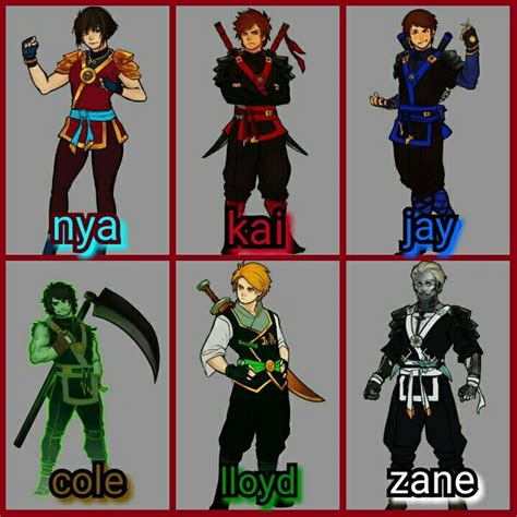 Ninjago Nya And Kai And Jay And Cole And Lloyd And Zane Eka Anime