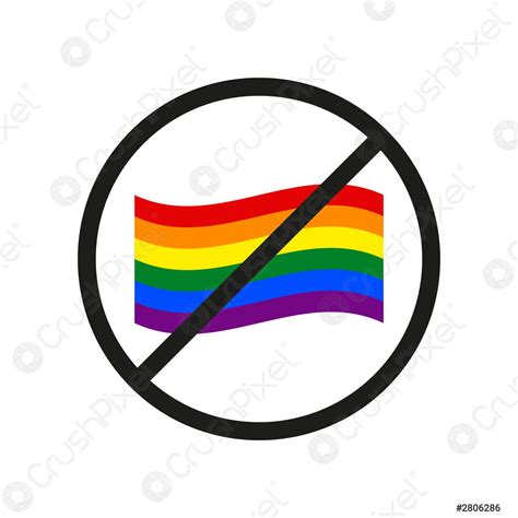 Forbidden Sign With Lgbt Flag Anti Homosexuality Concept Stop Lgbt