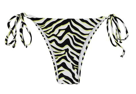 Black And White Tabby Brazilian Bikini Bottom Bottom Wild Black Ibiza