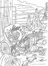 Coloring Pages Country Adults Scenes Scenery Fall Farm Adult Book Color Harvest Books Dover Publications Welcome Doverpublications Nature Printable Print sketch template