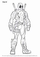 Deadpool Draw Body Drawing Step Cartoon Tutorials Characters Tutorial sketch template