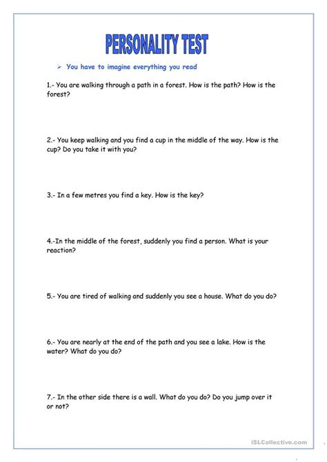 personality quiz template
