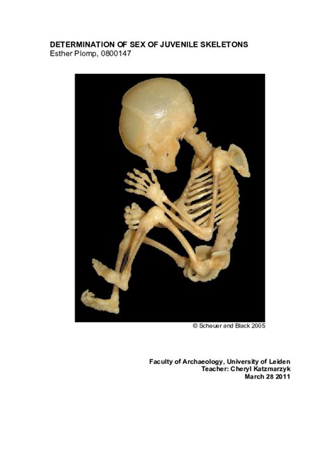 Doc Literature Review Determination Of Sex Of Juvenile Skeletons