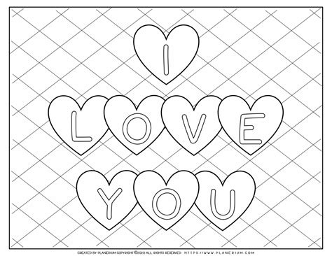 valentines day coloring page  love  hearts planerium