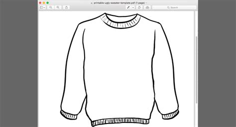 sweater outline printable printable templates
