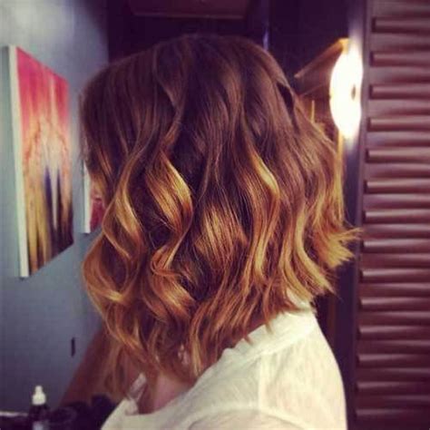 20 Best Angled Haircuts 7 Angled Wavy Curly Ombre Hairstyle
