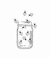 Jar Mason Clipart Lightning Bug Fireflies Bugs Outline Drawing Firefly Sketch Clip Cookie Coloring Lightening Tattoo Painting Lighting Drawings Etsy sketch template