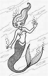 Scales Mermaid Coloring Pages Original sketch template