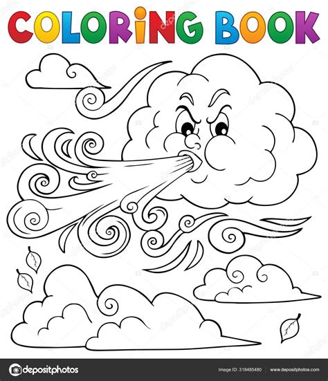 coloring book clouds  wind theme  stock vector image  cclairev