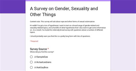[casual] a survey on gender sexuality and other things all samplesize