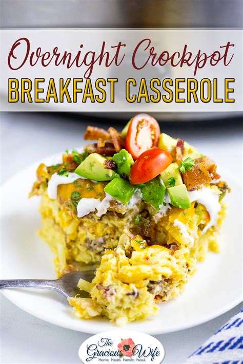 overnight crockpot breakfast casserole recipe crockpot breakfast
