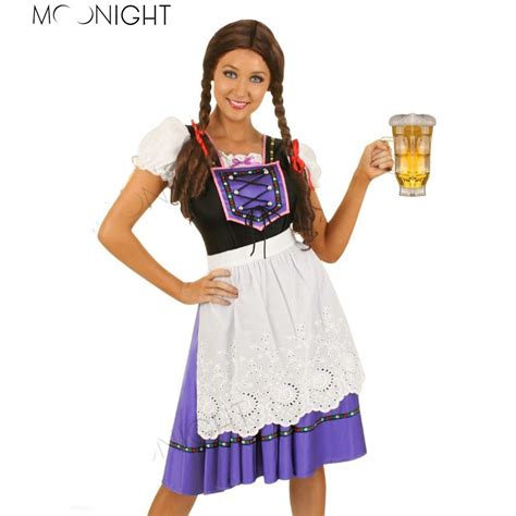 moonight sexy german beer costume garden girl costume halloween costumes for women purple dress