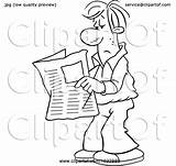 Newspaper Reading Man Cartoon Sajem Johnny sketch template