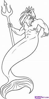 Poseidon Coloring Mythology Mythical Dragoart Dieux Grecs Beasts Goddesses Mythologie Medusa Grecque sketch template