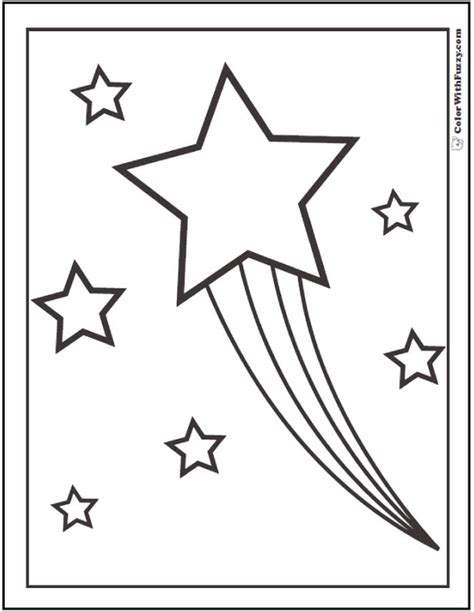 star coloring pages shooting star  rainbow trails