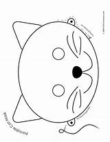 Mask Cat Printable Masks Animal Coloring Template Halloween Face Pages Kids Craft Party Birthday Print Jr Crafts Kitty Color Paper sketch template