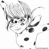 Ladybug Coloring Miraculous Pages Face Printable Print sketch template