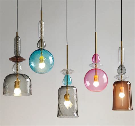 Multi Colored Glass Pendant Lights Artistic Lighting Inspiration