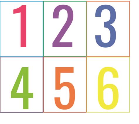 colored printable numbers   numbers   worksheet  esl
