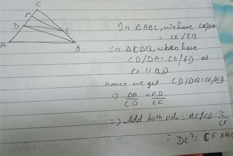 In The Given Figure De Ab And Fe Db Prove That Dc2