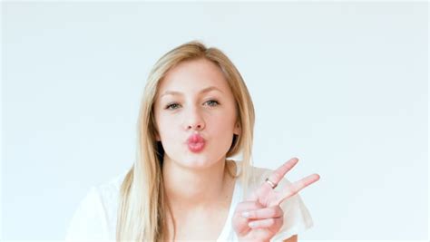 teenage girl makes kissy face stock footage video 100 royalty free 5922029 shutterstock