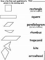 Matching Quadrilaterals Shapes Quadrilateral Math Worksheet Rhombus Parallelogram Trapezoid Questions Rectangle Square Worksheets Geometry Geometric Each Enchantedlearning Its Example Name sketch template