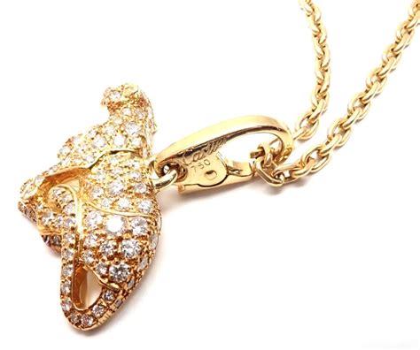 Cartier Panther Diamond Yellow Gold Pendant Necklace At 1stdibs