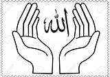 Praying Hands Muslim Islam Allah Prayer Islamic Dessin Drawing Musulman Salah Pose Vector Ramadan Colorier Tableau Diagram Pray Et Prayers sketch template