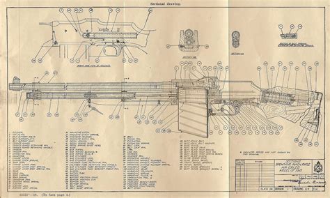vintage outdoors sectional diagram   model  bar browning automatic rifle