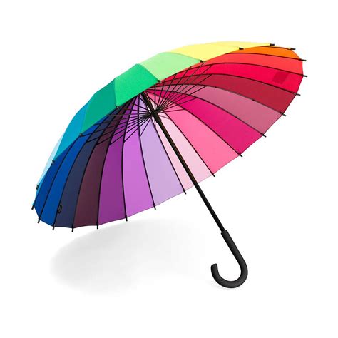 color wheel stick umbrella rainbow cane handle uncommongoods