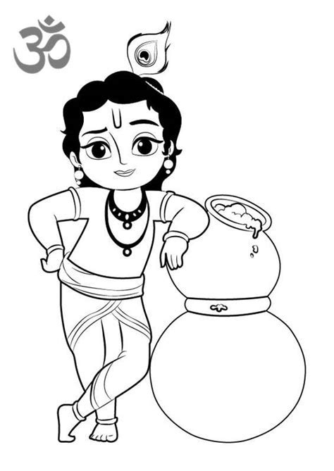 cute baby krishna coloring pages