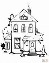 Haunted Coloring House Pages Printable Drawing Spooky Halloween Houses Color Easy Print Roof Flat Mobile Getdrawings Entitlementtrap Getcolorings Categories Template sketch template
