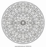 Coloring Mandala Symmetrical Circular Pattern Vector Adults sketch template