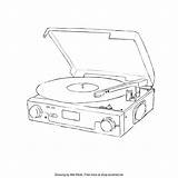 Record Player Coloring Colouring Mel Printable sketch template