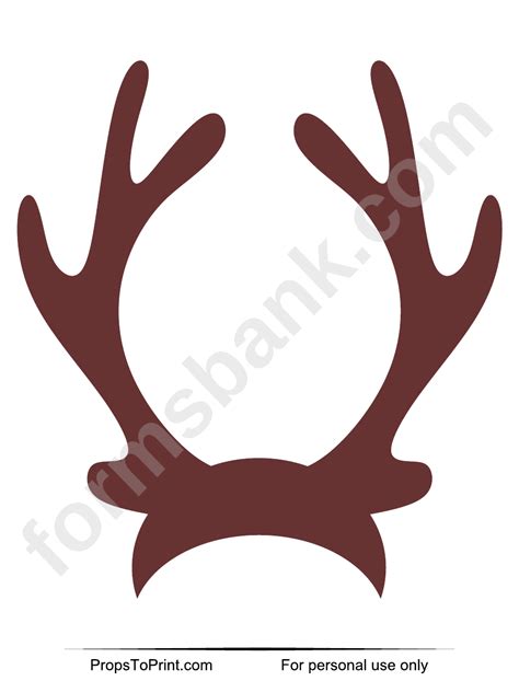 brown reindeer antlers template printable